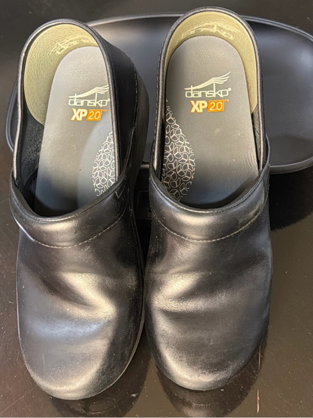 Dansko Black Leather XP 2.0 Slip-On Clogs